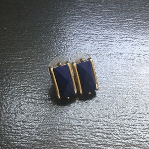 Blue Rectangle Earrings